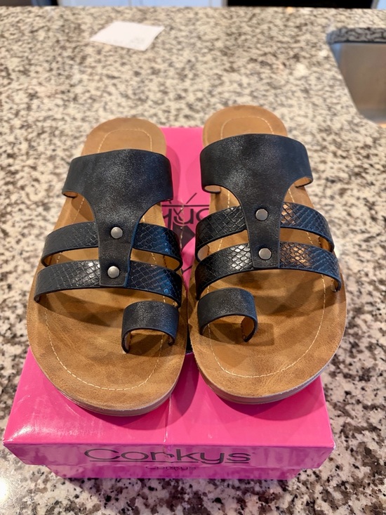 Corkys Shoes - Corkys Black Slide Sandals (Box)